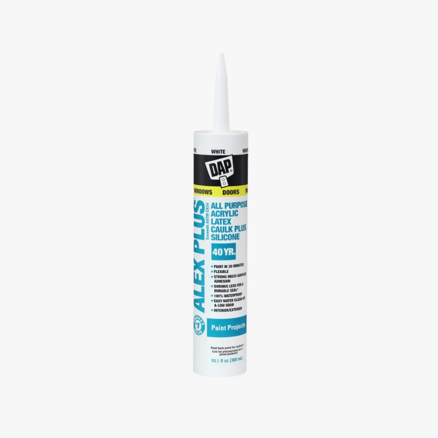 DAP ALEX PLUS® All-Purpose Acrylic Latex Caulk Plus Silicone White 300 mL